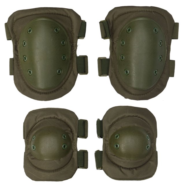 EeaseMX 1 par de rodilleras profesionales de EVA gruesas, protector de rodillas ajustable con velcro para baloncesto, equitación y escalada (verde militar).