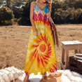 thumbnail image 2 of Colorful Swirls Tie-dye Fine Art Sleeveless Dress Summer Dress Woman 2025, 2 of 7