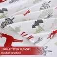 thumbnail image 4 of 3 Pcs Christmas 100% Cotton Flannel Printed Bed Sheet Set, 16 Inch Deep Pocket Sheets, 4 of 7