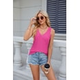 thumbnail image 3 of Summer V-neck Solid Color Sleeveless Casual Camisole T-shirt For Women, 3 of 8