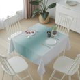 thumbnail image 6 of Turquoise Grey Ombre Table Cloth Waterproof Tablecloths, Modern Abstract Art Gradient Tablecloth Dining Table Cover for Kitchen Party Tabletop Outdoor, Square Tablecloth 60x60 Inch, 6 of 9