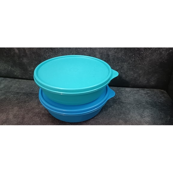 Tupperware Assorted Blue Plastic Spill Proof BPA Free Round Dry and Liquid Food Storage Bowl 2 Count