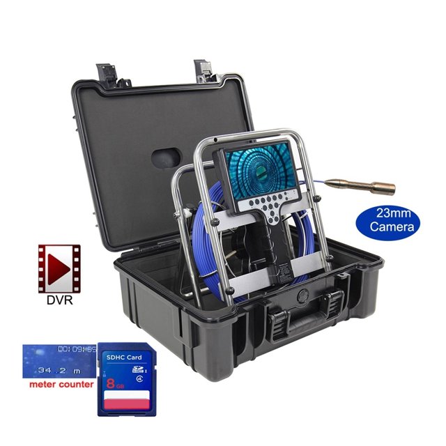 7mm Soft Cable 23mm Auto Self Balancing DVR Counter Endoscope Pipe Inspection Camera With 512hz Sonda Transmitter And Locator ,Easily Maneuver