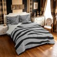 thumbnail image 2 of Manfei Fashion Tiger Print King Bedding, Modern Stripes Lines King Bed in a Bag, Gray Black, Gray Reversible, 7 Pieces, 2 of 6