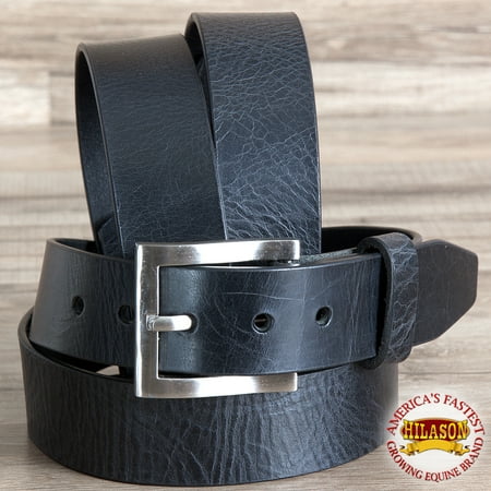 69 Leather - 34'' Hilason Casual Jeans Dress Belt Vintage Western Genuine Leather BLK