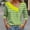 Green, variant on Oplxuo Women's Skew V Neck Striped Blouses, Dressy Casual 3/4 Sleeve Button Decor Fall Tunic Shirts Colorblock Tops