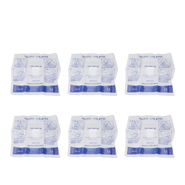 Barrera Respiratoria Individual, Protectores Faciales De Reanimación Cardiopulmonar Con Válvula Unidireccional, 10 Piezas De Uso Múltiple Para Primeros Auxilios