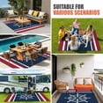 thumbnail image 4 of Navy Blue Red Stripe Outdoor Rug for Patio/Deck/Porch, Non-Slip Large Area Rug 5 x 8 Ft, Coastal Nautical Rudder Farmhouse Indoor Outdoor Rugs Washable Area Rugs, Reversible Camping Rug Carpet Runner, 4 of 8