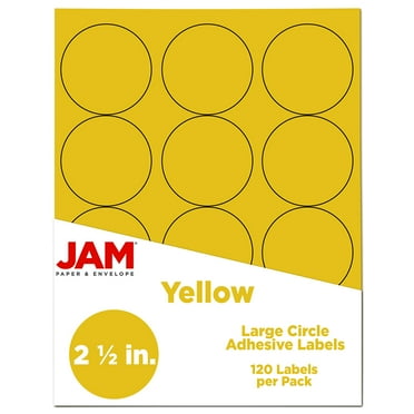 JAM Paper Circle Label Sticker Seals, 2.5 inch Diameter, Black, 120 ...