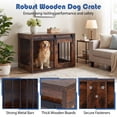 thumbnail image 6 of ELLEGNT Sliding Barn Door Dog Crate – Heavy Duty Metal Frame Wooden Kennel, 31.5" Decorative End Table for Small & Medium Dogs, Rustic Brown, 6 of 9