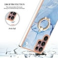 thumbnail image 4 of 360 Degree Rotating Ring Stand Case for Samsung Galaxy S23 Ultra,Dteck Shockproof Marble Patterned TPU Case Kickstand Slim Back Cover, Blue, 4 of 6