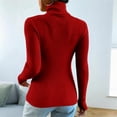 thumbnail image 5 of Women's Sweaters Turtleneck Ribbed Knit Long Sleeve Slim Fit Pullover Tops, 5 of 6