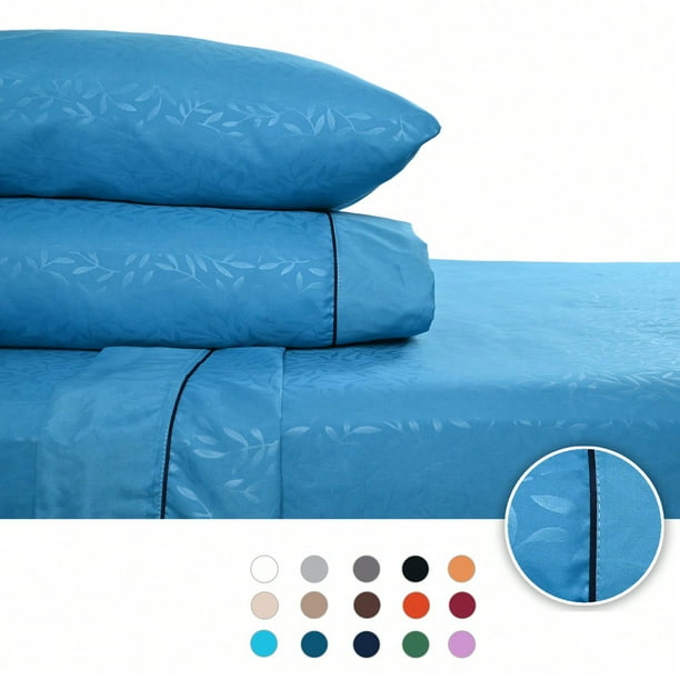 Juego de Sábanas Individual 2800 Hilos Extra Suave Premium Textura Flores Soft Nature