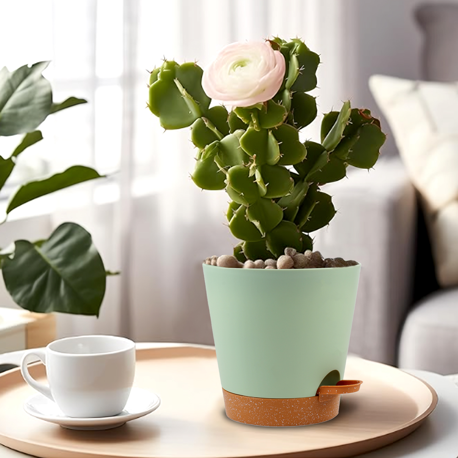 Guirnd Indoor Self Watering Planters with Drainage Holes and Saucers,8,7,6.5,6,5.5,5 inches, 6 Pots
