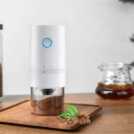 

GUSTVEPortable Electric Coffee Grinder USB Rechargeable Small Coffee Bean Grinder with Multiple Grinding Settings Automatic Tapered Burr Grinder White