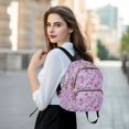 thumbnail image 6 of Wild Flowers Lavender Pink Quilted Backpack Fashion Daypack Commuter Bag for Women 8.5 L, 6 of 7