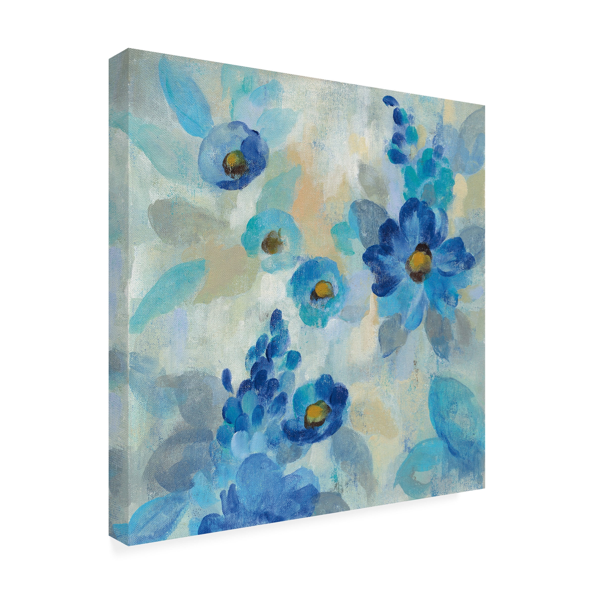 Trademark Fine Art "Blue Flowers Whisper III" Canvas Art by Silvia Vassileva