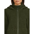 Time and Tru Women’s Faux Sherpa Jacket with Hood, Sizes S2X