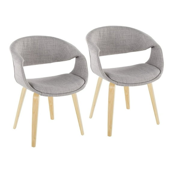 LumiSource Curvo Upholstered Chair - Set of 2