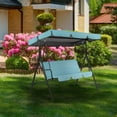 thumbnail image 4 of Patio Deals Swing Canopy Replacement Cover and Swing Cushion Cover Waterproof 2 and 3 Seater Swing Top Cover and Chair Cover Garden Outdoor Patio Swing Seat Cover Replacement (Sky Blue), 4 of 5