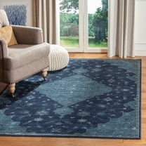 SAFAVIEH Vintage Millicent Floral Area Rug, Navy/Teal, 5'3" x 7'6"