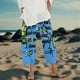 thumbnail image 4 of Pantalones capri Medlor para mujer, holgados, con estampado bohemio, pernera ancha, 4 of 5