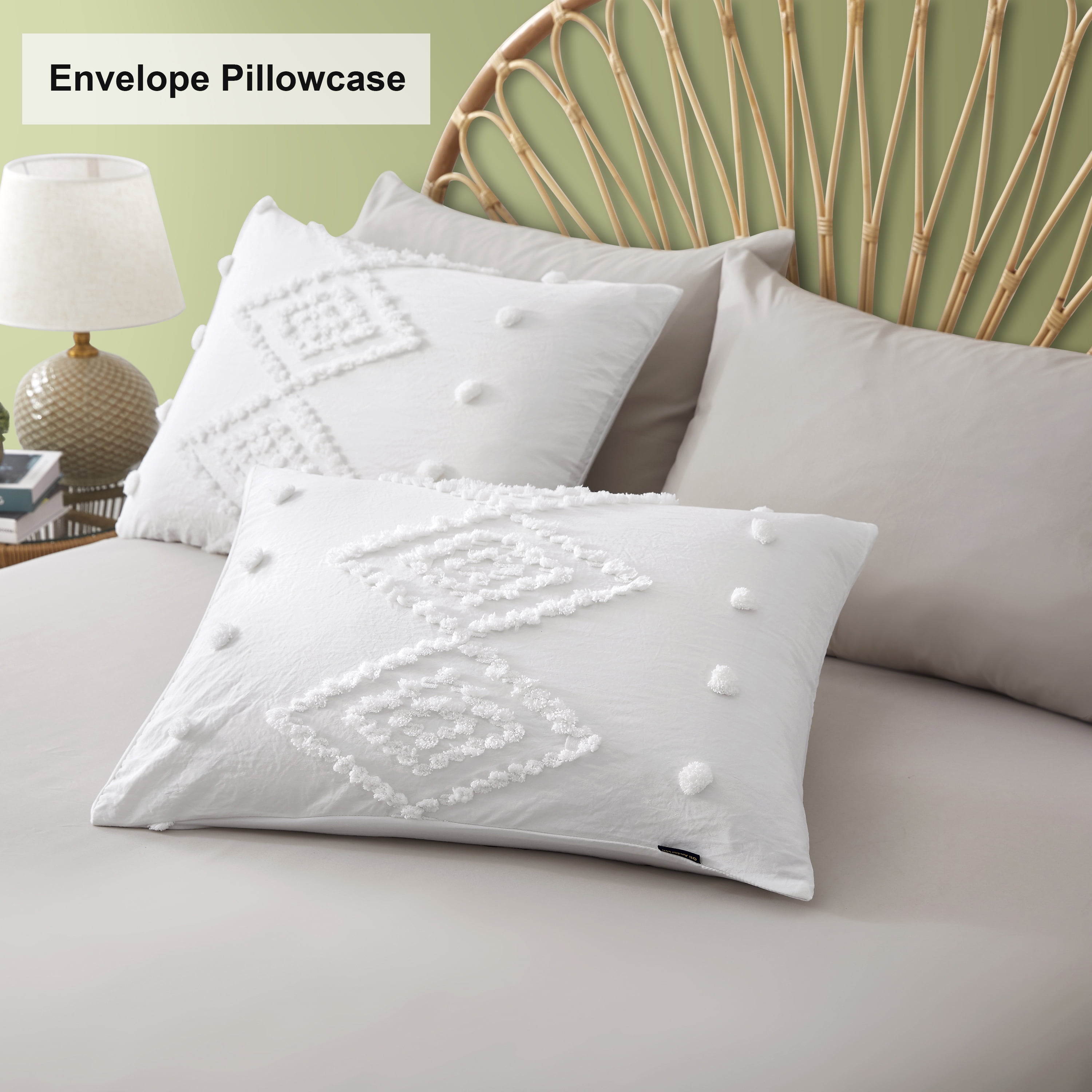 Twin Duvet Cover, Soft Bedding Set for All Seasons, Comforter Set, Boho Embroidery, Multi Colors & Sizes Available(White, 2 Pcs, 68"x 90")