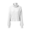 thumbnail image 4 of Tiweut Casual Sweaters for Women Winter Fashion Sweater Oversized Knitted High Neck Long Sleeve Plus Size Relaxed Fit Blouses White,S, 4 of 4