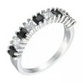 thumbnail image 5 of GKNET 925 Sterling Silver Rings Black Zircon Crystal Round Rings Women Fashion Jewelry-7, 5 of 6