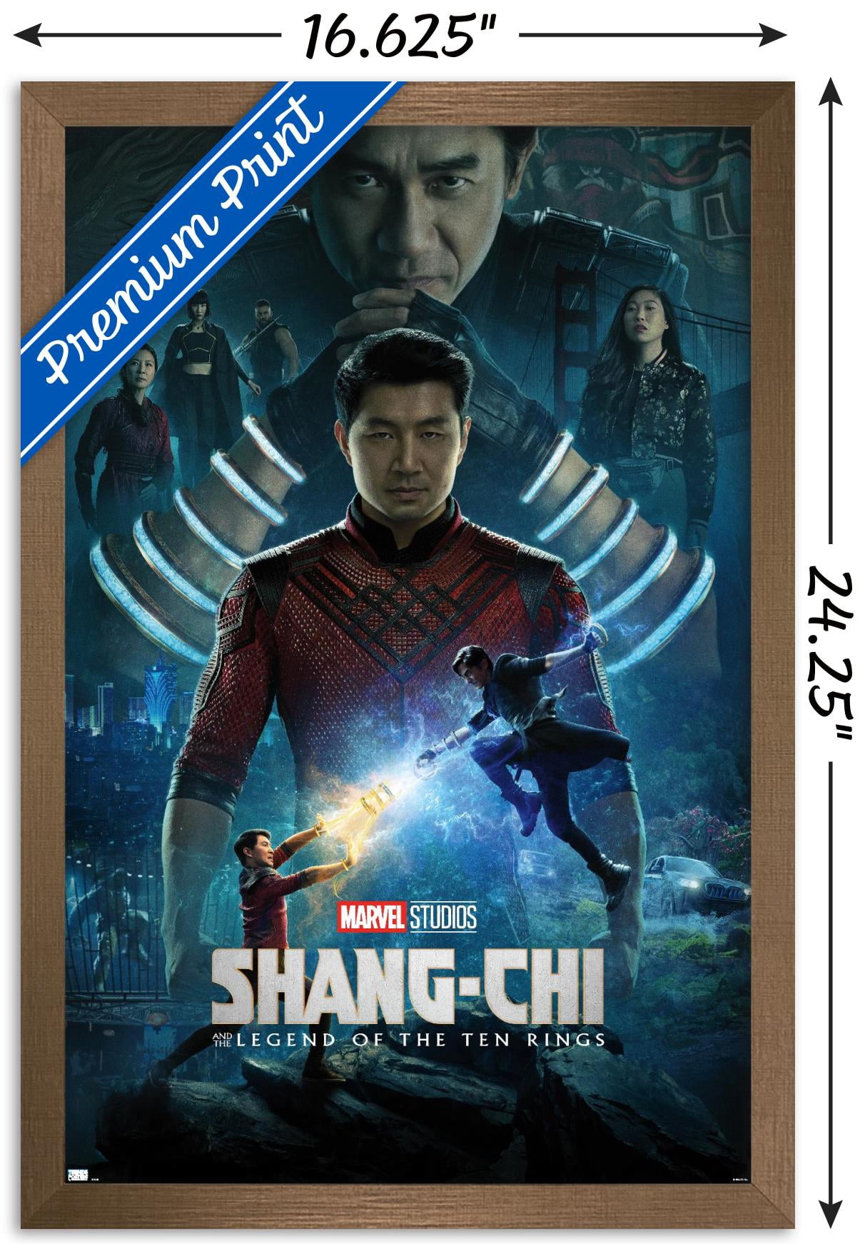 Marvel Shang-Chi and the Legend of the Ten Rings - Official One Sheet Wall Poster, 14.725" x 22.375", Framed