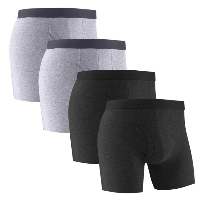 Jamicy Men's Soft Boxer Briefs Gift for Men Men's 4-Pack Performance Underwear Boxer Briefs Soft Comfortable Underwear Shorts for Men Comfort Sleep Trunks