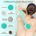 thumbnail image 3 of Electric Body Bath Brush, Rechargeable Back Brush Long Handle for Shower with 5 Spin Shower Facial Brush Head Waterproof Silicone Body Scrubber Exfoliating Deep Cleansing Brush, 3 of 6