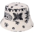 thumbnail image 6 of CoCopeaunts Black Bucket Hat for Women Outdoor Foldable Fisherman Hat for Men Lambs Wool Cute Girls Casual Winter Warm Basin Hat, 6 of 8