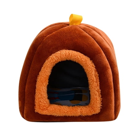Small Animals Tent Guinea Accessories Hamster House Toy Winter Indoor Accessories Nest Outdoor Warm Bedding for Rabbit Mice Chinchilla , Brown