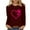 Red, variant on MuZeFu Long Sleeve Shirts for Women&nbsp; Women's Casual Printed Round Neck Long Sleeved Top