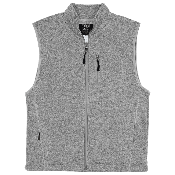 Victory Outfitters Mens Salt & Pepper Zip Fleece Vest - Grey - XL