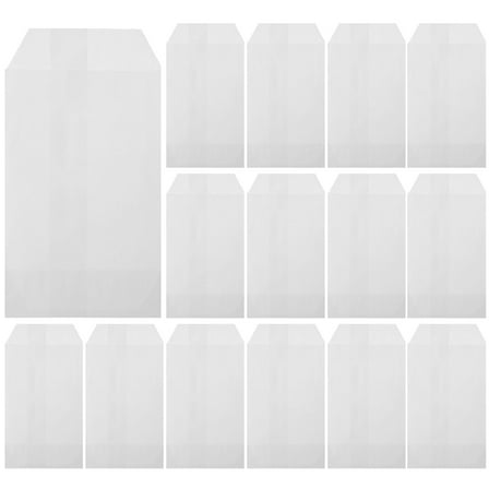 IBASETOY 100Pcs Waterproof White Glassine Bags for Small Goodie Bags Party Favors