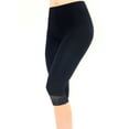 thumbnail image 2 of LiangRou Women's Ultra Thin Stretch Cropped Leggings Black Lace Trim XS, 2 of 8