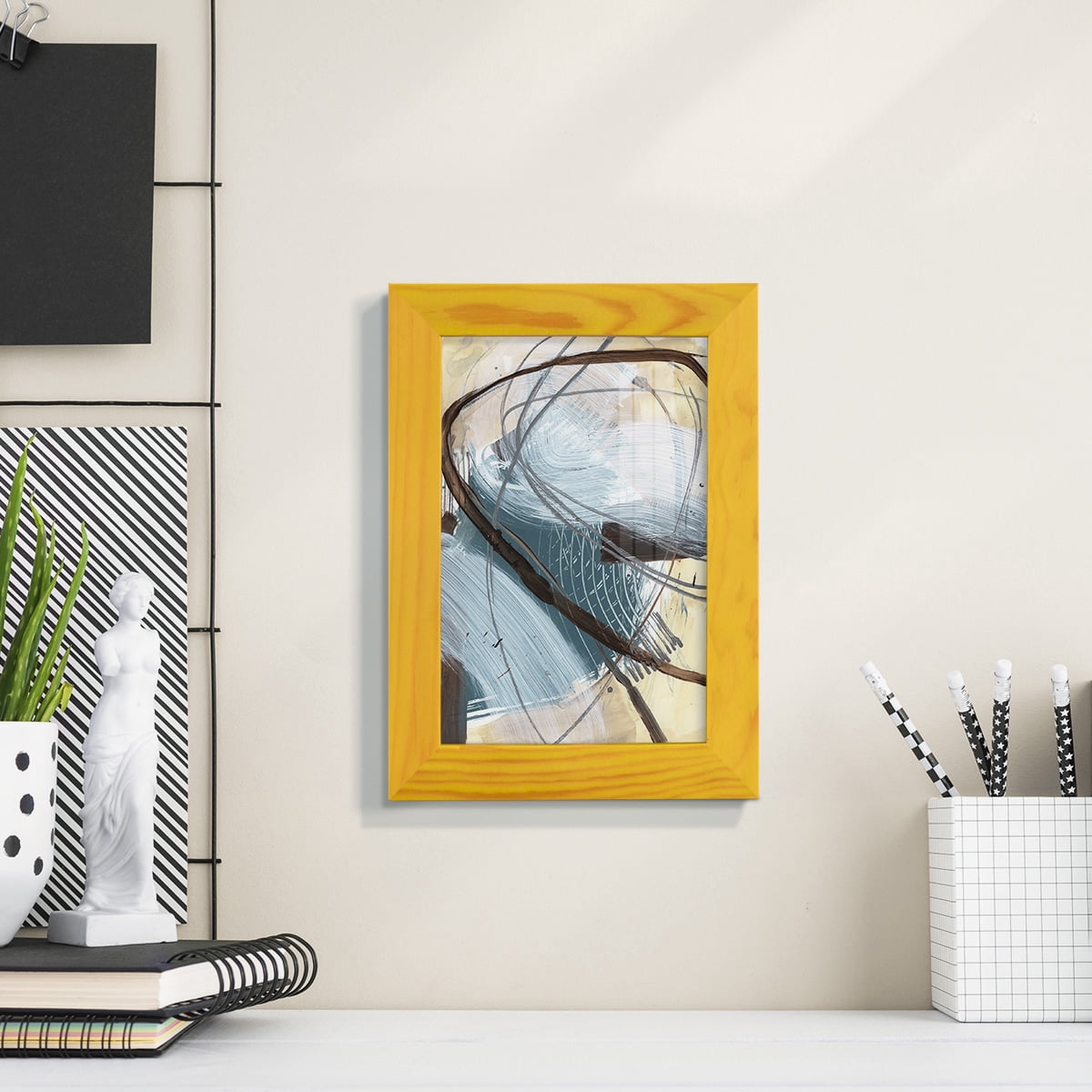 Winding Around II - Framed Print w/glass - Sunflower Yellow