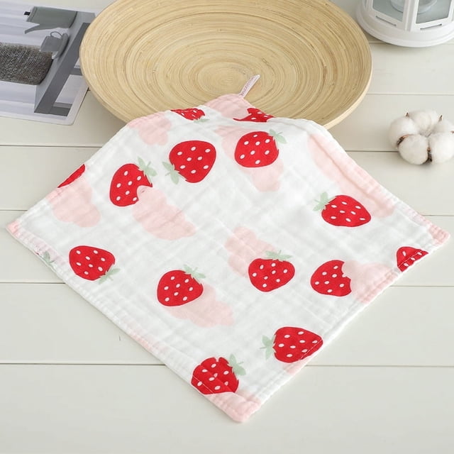Toalla cuadrada de gasa de algodón de alta densidad de seis capas, toalla facial estampada suave y absorbente, toalla para niños, toalla de saliva de algodón