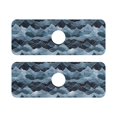 thumbnail image 7 of Yayeee Faucet Mat for Kitchen Sink 14.7" Diatomite Long Splash Guard Pad, Blue Watercolor Mountain Pattern, 2 Pack, 7 of 7