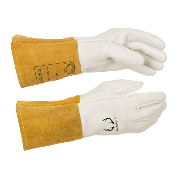 Weldas® DEERSOsoft® Pearl Grain Deerskin, 4" Cowhide Cuff Welding MIG
