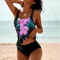 thumbnail image 2 of Hrsba Women's Tankini Swimsuits Print with Padded Top No Underwire Loose Fit 2 Piece Swimwear, 2 of 5
