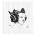 thumbnail image 2 of Ambesonne Empress Shower Curtain, Historic Noble Hairstyle, 69"Wx84"L, Charcoal Grey White, 2 of 4