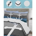 thumbnail image 4 of Blue Nautical Anchor Twin Size Down Alternative Comforter, Lightweight Comforter Quilt Bedding Set with Pillow Shams Rustic Distressed Wood Grain All Seasons Bed Comforter Duvet Insert 68"x86", 4 of 7