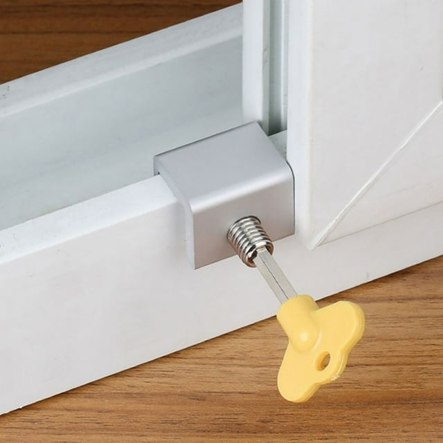 sdhkgrrt under $5 Window Locks, Sliding Window Lock Security,Limiter for Vertical Horizontal Windows,Aluminum Alloy Window Stopper,Yellow Key Lock for Home Office,Child Safety Window Restrictor