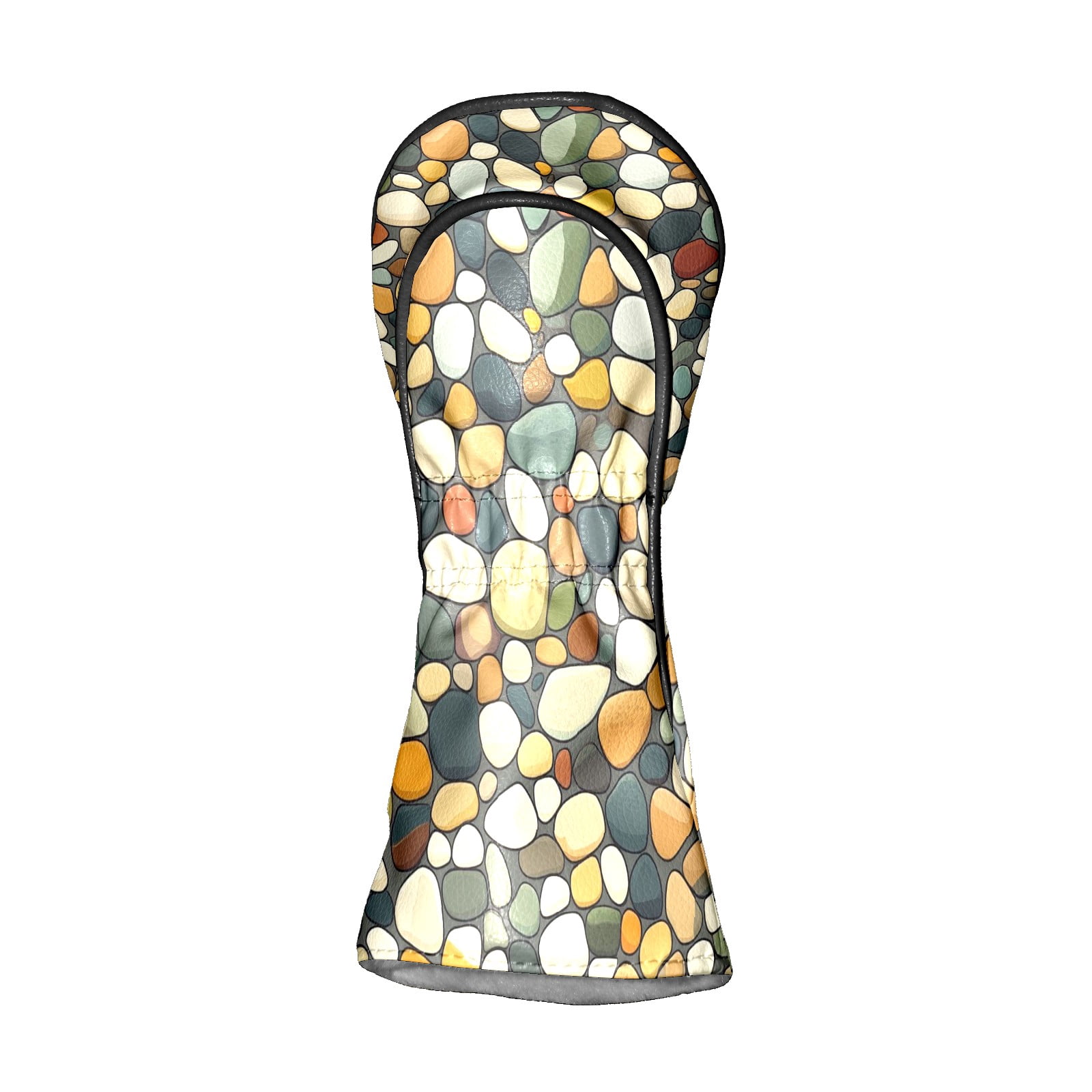 Golf Head Covers Cobblestone Pattern for Driver, Wood & Hybrid, Premium Waterproof PU Leather with Plush Lining, Textured Golf Gifts