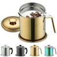 thumbnail image 1 of Stainless Steel Oil Filter Household Oil Pot with Lid Cooking Oil Fat Separator for Filter Residue, 1 of 6