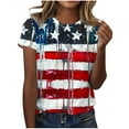 thumbnail image 2 of Patriotic T Shirt Women 4th of July Womens T Shirts 4th of July Womens Shirt Women Fourth of July Top Patriotic Tee Fashion Women's Summer Short Sleeve Print Short Sleeve Round Neck Blouses, 2 of 4