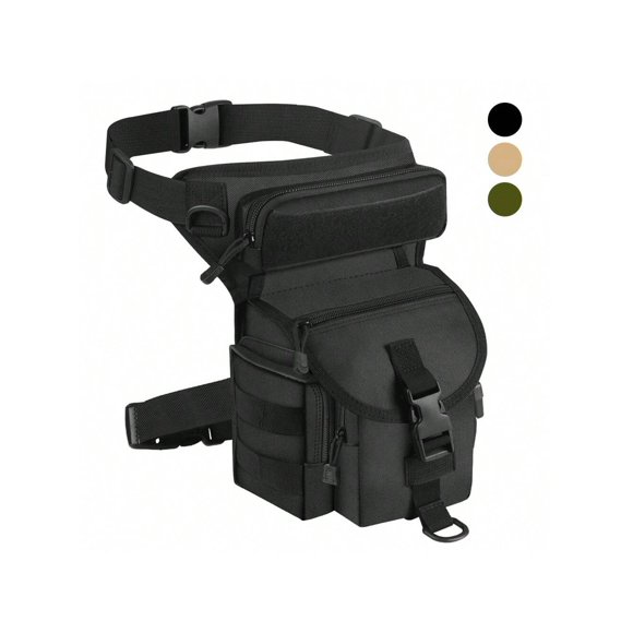 Drop Leg Pouch Bag - Outdoor thigh/waist pack, durable nylon, multi-pockets for tools, adjustable straps, waterproof, ideal for hunting/biking/fishing, versatile sports use